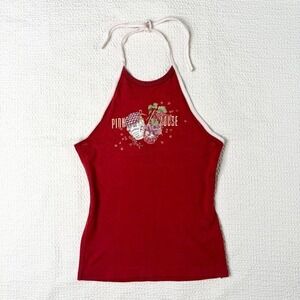 Baby Pink House jfashion graphic halter top